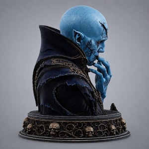 Vampire Bust STL, Dark Elf 3D Print, Gothic Fantasy Statue, Undead Character STL, Horror Bust, Resin Printable Model, Fantasy Sculpture