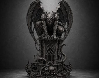 Gothic Gargoyle STL File | Dark Fantasy Demon Statue (Digital Download)
