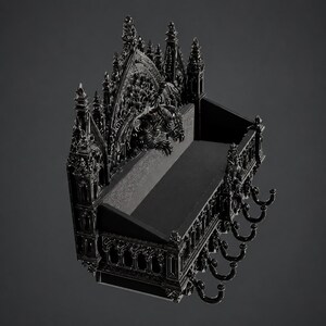 Gothic Gargoyle Wall Shelf STL, Cathedral Key Holder, Dark Fantasy Coat Rack, Gothic Organizer 3D Print File
