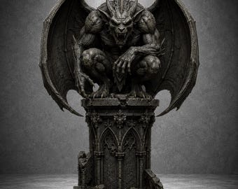 Gothic Gargoyle STL File | Dark Fantasy Demon Statue (Digital Download)