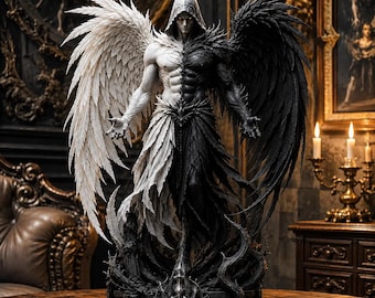 Fallen Angel STL, Dark Angel Statue STL, Gothic Fantasy 3D Print File