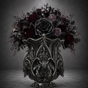 Gotisk barockvas elegant heminredning mörk häxig blomhållare STL-fil för 3D-utskrift