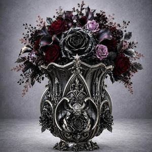 Gothic Baroque Vase 3D Print File – Dark Witchy Flower Holder (STL Download)