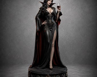 Statua di guerriera vampira gotica STL / Figura femminile cacciatrice stampabile in 3D (download digitale)