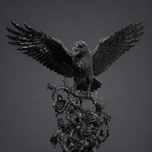 Gothic Raven Sculpture STL File | Dark Academia Crow 3D Print Decor (Digital Download)
