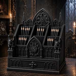 Gotische kathedraal bureau-organizer STL | Gargoyle pennenhouder (digitale download)