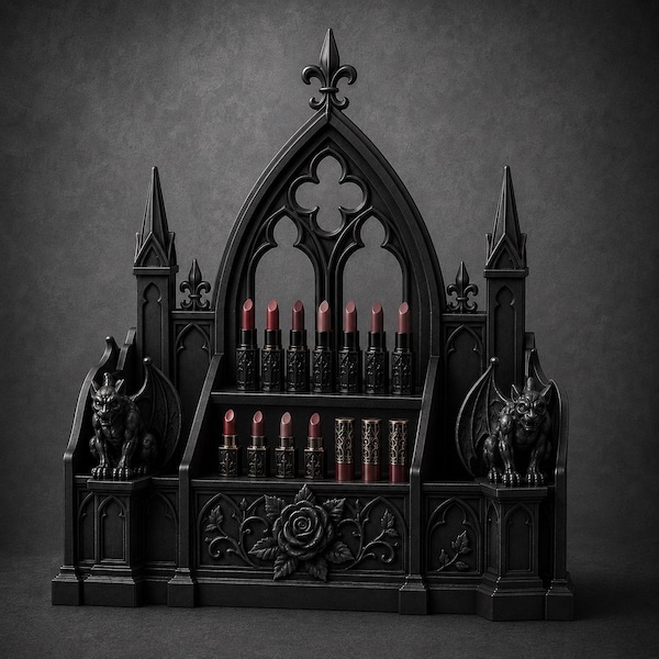 Gothic Cathedral Makeup Organizer STL | Dark Fantasy Vanity Holder (Digital Download)