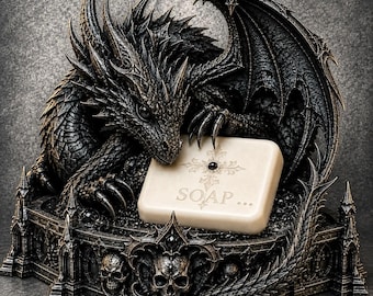 Dragon Soap Dish STL File, Gothic Bathroom Decor, 3D Print Model (Digital Download)