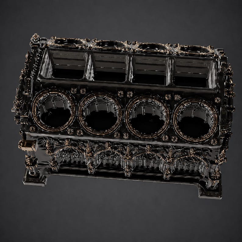 3D Printable V8 Engine Block Pen Holder, Automotive Desk Organizer (STL File)