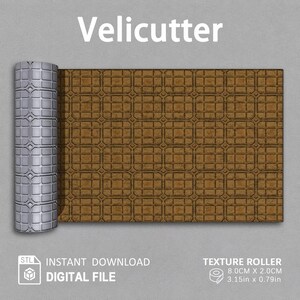 Futuristic Grid Panel | Polymer Clay Texture Roller STL File | Digital Download
