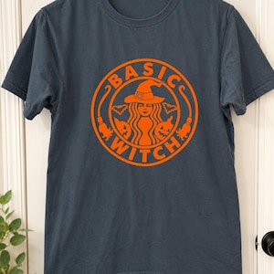 Enkel häxa med grafisk design, Halloween-häxa-t-shirt, vuxenstorlek S-5XL