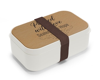 Bento-lunchbox, gegraveerd deksel in beukenstijl, draagbaar maaltijdpakket