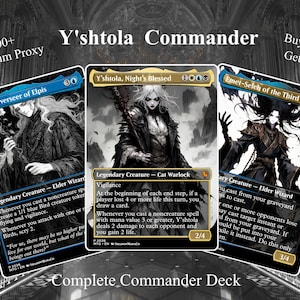 Y'shtola Dark Gothic Monochrome Inspired Proxy Deck 100 Cards + Tokens | Esper Control Commander Deck | Ready to Play Full EDH Build