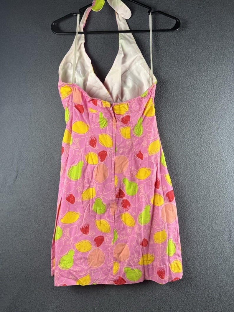 Vintage White Label Lilly Pulitzer Halter Anna halter Top Dress Size 2 image 5