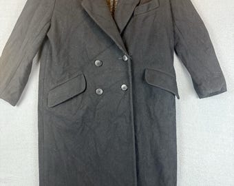Vintage 80s Ethel Pear for One Up 100% pure wool Double breated long coat Size 6