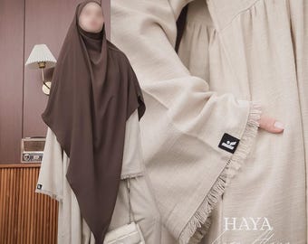 Haya Linen Abaya | Breathable Natural Fabric | Fringe Sleeve | Nursing Friendly | Modest Fashion | Minimalist Abaya