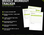 Weekly Workout Tracker, Strength Training Log, Progressive Overload Planner (PDF Download)
