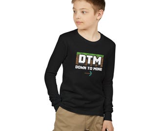 Camiseta de manga larga juvenil Down To Mine DTM Pixel Arrow / Inspirada en Minecraft y los videojuegos