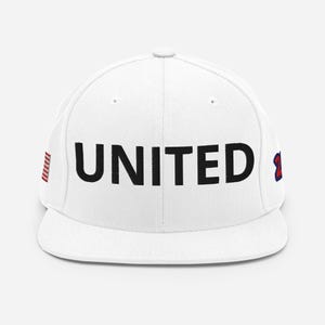 Structured Snapback Hat: United Embroidery, Flat Brim, Adjustable Closure