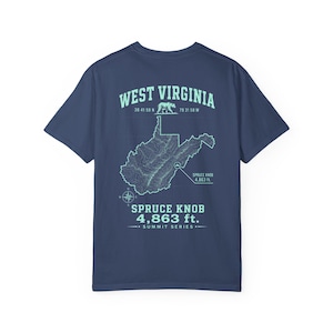 Spruce Knob West Virginia T-Shirt | State Outline, Black Bear Graphic