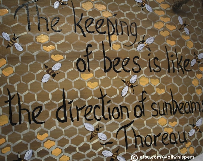 Beekeeper Sign Thoreau Quote Rustic Primitive Bee Etsy