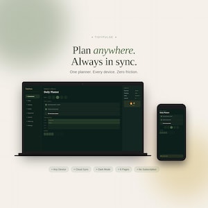 ADHD Planner Web App | Cross-Device Sync, Dark Mode, Dopamine Menu