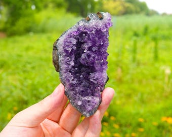 Natural Amethyst Cluster Healing Crystals, "AAA" Quality Raw Amethyst Mineral, Uruguayan Purple Amethyst Geode, Spiritual & Meditation Gifts