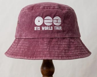 BTS Arirang World Tour inspirierter bestickter, gewaschener Fischerhut