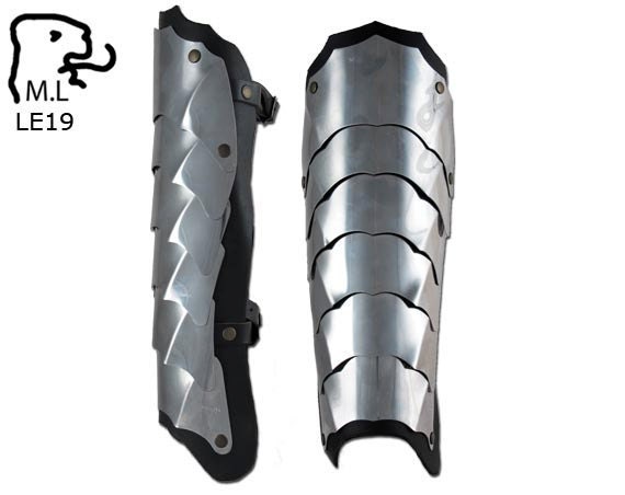 Medieval Warrior stainless steel Larp Ren Faire Pair Basic Leg greaves armor