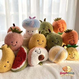 Handmade Soft Fruit Plush Doll Cute Decorative Cushion Cozy Stuffed Toy PP Cotton Filling Kawaii Character Pillow Nursery Gift Present