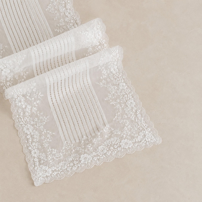 Lace Table Runner Wedding Decor Black White Lace Tablecloth Overlay Reception Table Setting Bridal Shower Party Decoration image 5