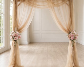 Wedding Arch Drape, Sheer Wedding Fabric, Ceremony Backdrop Drape, Wedding Arch Decor,  Soft Tulle Wedding Draping Panel