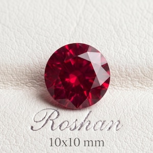 Red Ruby Loose Gemstone 10x10 mm Round Cut | Royal Deep Red Ruby Stone for Fine Jewelry Making | July Birthstone