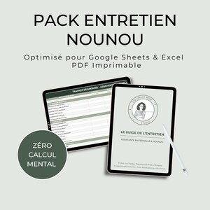 Pack Entretien Nounou & Assmat pour Maman Freelance | Tracker Décisionnel Google Sheets et Excel, Mode d'Emploi et Fiche Terrain PDF