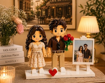 Custom Couple Brick Figures, Personalized Mini Block Couple Gift, Wedding Keepsake, Anniversary Gift for Boyfriend Girlfriend