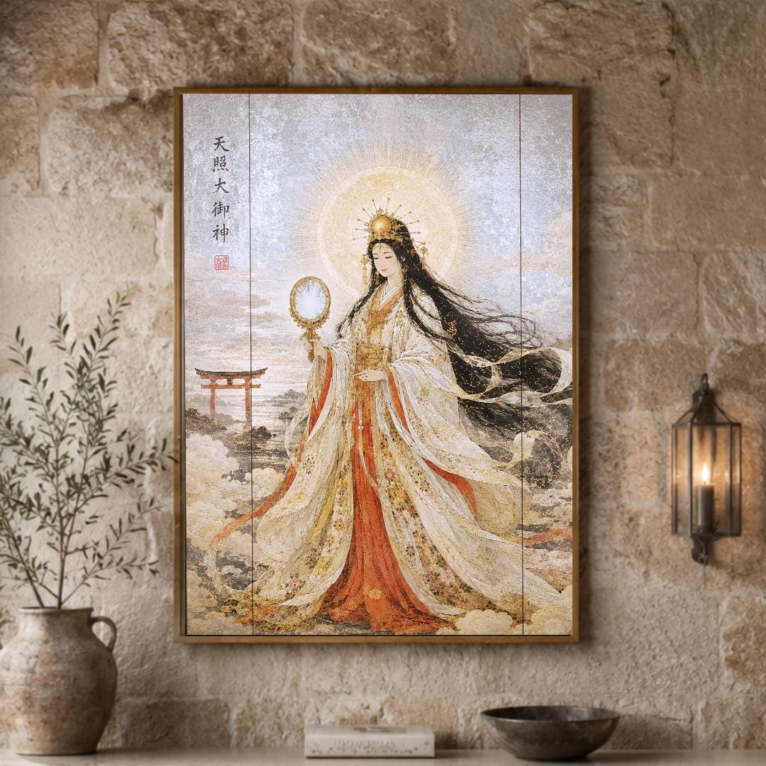 A4☆318【天照大御神】雲海を照らす金耀【風景画】【神聖画】 天照大神 - Etsy 日本