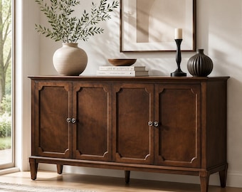 Vintage Inspired Sideboard Buffet Cabinet with Adjustable Shelf Storage Console Cabinet for Dining Room Living Room