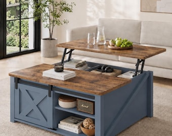 Farmhouse Storage Cabinet with Adjustable Shelves – Space Saving Accent Organizer