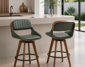 Contemporary Counter Bar Stools Set of 2 Handwoven Dining Chairs for Kitchen Island Counter Height or Bar Height