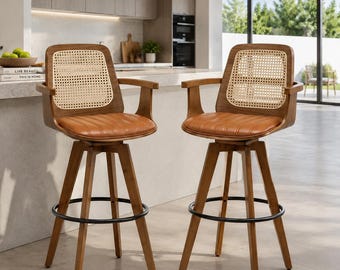 Handcrafted Bar Stools Set of 2 Counter Height or Bar Height Seating for Kitchen Island Dining Room Home Bar