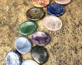 Hand Polished Crystal Worry Stone Calm Focus Meditation Relaxation Stress Relief Grounding Smooth Stone