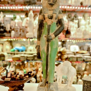 Large Statue of Goddess Sekhmet Rare Colors Egyptian Art Handcrafted Heavy