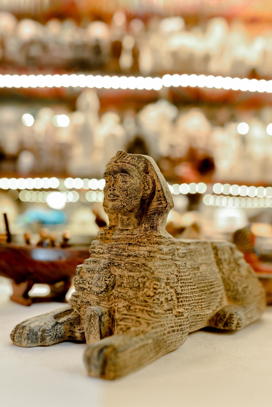 Ancient Egyptian Sphinx Replica Statue, Heavy Stone Carving, Made in ...