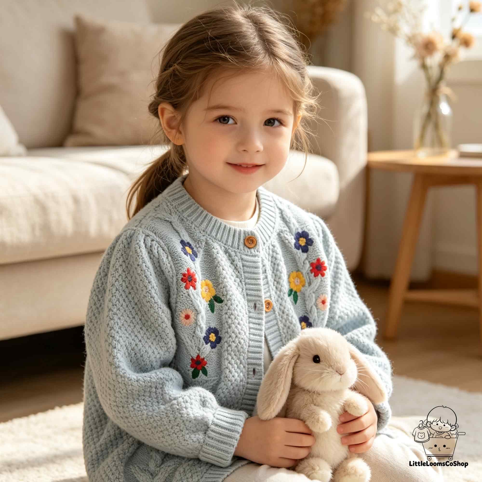 Blue Cardigan Flower Girls - Etsy