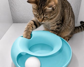 Jouet Interactif pour Chat 3D | Balle Roulante à Poursuivre | Jeu d’Enrichissement pour Chat | Jouet Anti-Ennui