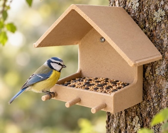 Comedero para pájaros impreso en 3D | Comedero para pájaros de jardín | Dispensador de semillas para pájaros | Decoración de jardín | Regalo de naturaleza