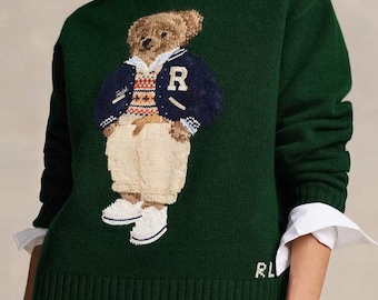Ralph Lauren Polo Bear Sweatshirt | Embroidered Teddy Bear Sweater | Winter Fashion