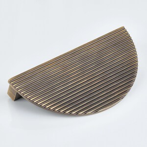 Solid Brass Half Round Cabinet Pull | Antique Bronze Kitchen Bathroom Drawer Cupboard Hardware