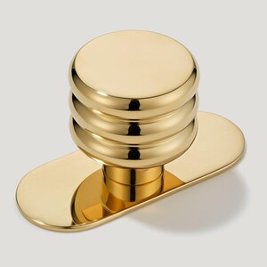 Pomello per mobile in ottone lucido / Maniglia per cassetto in metallo massiccio / Accessorio di lusso per mobili da cucina