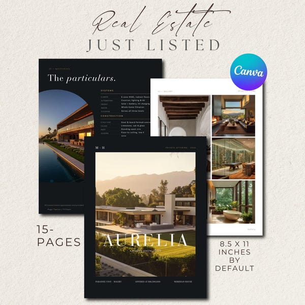 Editable Real Estate Brochure Template for Realtors Real Estate Marketing Real Estate Flyer Listing Showing Book Real Estate Listing Binder